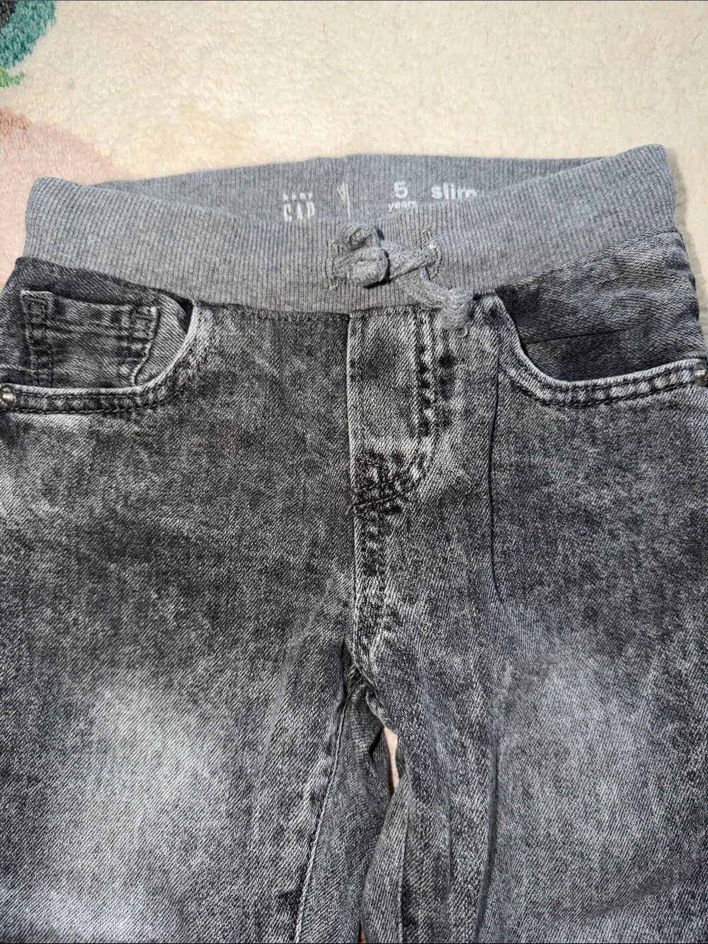 GAP Black Washed Pull-On Kids Slim Jeans